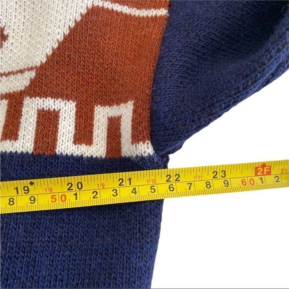 NWT COCOGIO MADE IN ITALY WOOL BLEND AZTEC BOHEMIAN FRINGED LONGLINE SWEATER M - Picture 7 of 8